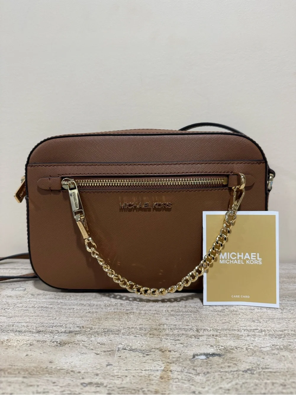Michael Kors Jet Set Saffiano Leather Crossbody Bag